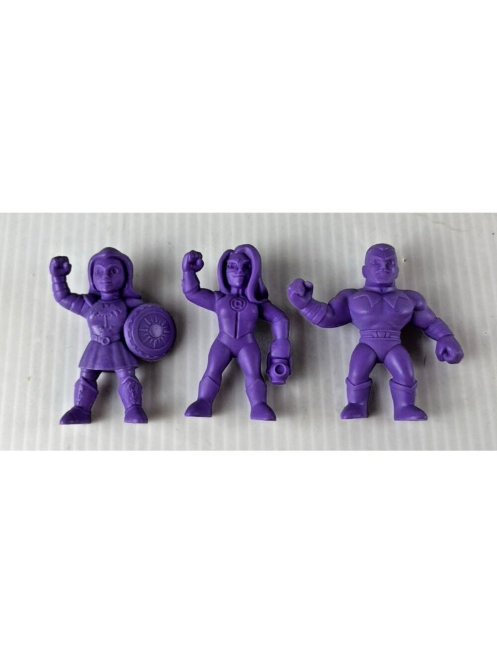 Wendy's Muscle Men Purple 3 Action Figures Nubia Mera Keshigomu 2.5"